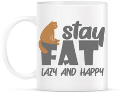 printfashion Lazy and happy - Bögre - Fehér (7531630)