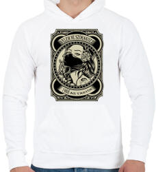 printfashion 1968 Velem ne szórakozz - Férfi kapucnis pulóver - Fehér (5917843)