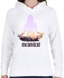 printfashion Meditáció - Női kapucnis pulóver - Fehér (6346195)