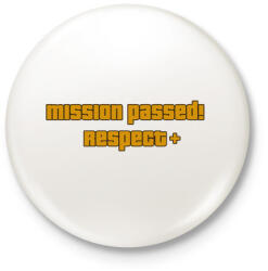printfashion MISSION PASSED! RESPECT+ - Kitűző, hűtőmágnes - Fehér (3082106)