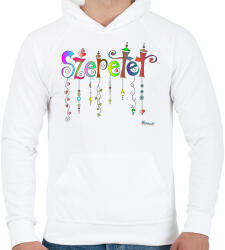 printfashion Szeretet - Férfi kapucnis pulóver - Fehér (519314)