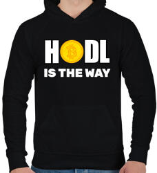 printfashion HODL - Férfi kapucnis pulóver - Fekete (10484380)