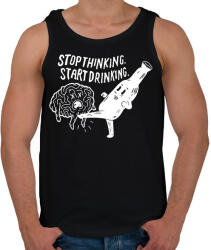 printfashion Stop Thinking. Start Drinking. - Férfi atléta - Fekete (16746485)