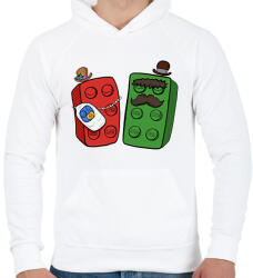 printfashion Lego család - Férfi kapucnis pulóver - Fehér (16182776)