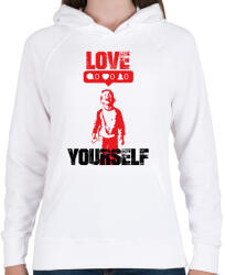 printfashion Love yourself - Banksy graffiti - Női kapucnis pulóver - Fehér (7099902)