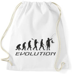 printfashion Horgász evolúció - Sportzsák, Tornazsák - Fehér (5800452)