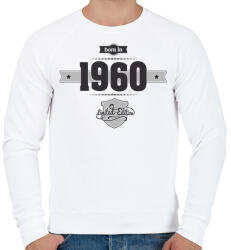 printfashion born-in-1960-(dark&lightgrey) - Férfi pulóver - Fehér (470149)