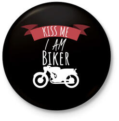 printfashion Kiss me - Kitűző, hűtőmágnes - Fekete (3101020)