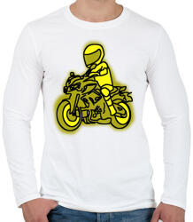 printfashion yamaha mt3 - Férfi hosszú ujjú póló - Fehér (2927350)