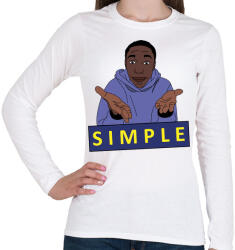 printfashion Khaby Lame egyszerű simple - Női hosszú ujjú póló - Fehér (5245152)