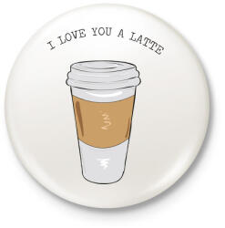 printfashion Latte - Kitűző, hűtőmágnes - Fehér (3075970)