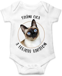 printfashion Sziámi cica - Legjobb barát - Baba Body - Fehér (7170858)