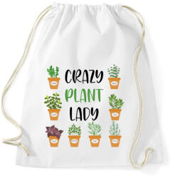 printfashion Crazy plant lady - Fekete - Sportzsák, Tornazsák - Fehér (6978803)