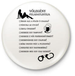 printfashion Vőlegény feladatlistája - Kitűző, hűtőmágnes - Fehér (7557446)