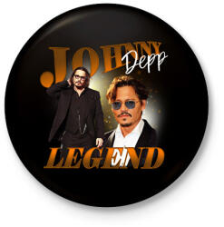 printfashion Johnny Depp - Legend - Kitűző, hűtőmágnes - Fekete (14131569)