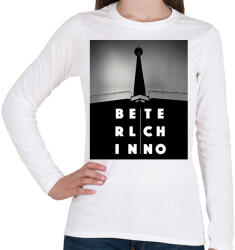 printfashion Berlin techno - Női hosszú ujjú póló - Fehér (1800364)