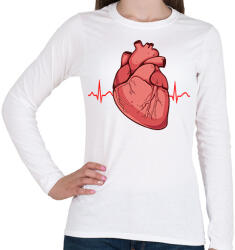 printfashion Heartbeat - Női hosszú ujjú póló - Fehér (1622159)