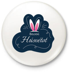 printfashion Boldog Húsvétot - Nyuszifüllel - Kitűző, hűtőmágnes - Fehér (6332873)