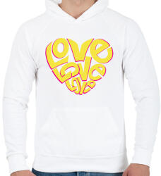 printfashion Love szív - Férfi kapucnis pulóver - Fehér (11884691)