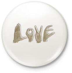 printfashion Love - Kitűző, hűtőmágnes - Fehér (3081369)