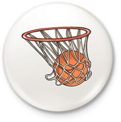 printfashion Kosárlabda - Kitűző, hűtőmágnes - Fehér (4172963)