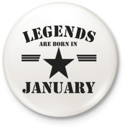 printfashion Legends are born in january - Kitűző, hűtőmágnes - Fehér (5170719)