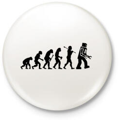printfashion Az ember evolúciója - fekete - Kitűző, hűtőmágnes - Fehér (13580820)