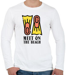 printfashion MEET ON THE BEACH - Férfi hosszú ujjú póló - Fehér (10880847)