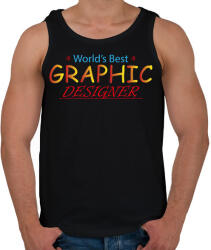 printfashion World's best graphic designer - Férfi atléta - Fekete (12688164)