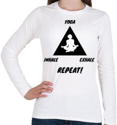 printfashion Inhale Exhale Repeat - Női hosszú ujjú póló - Fehér (2463641)