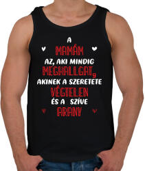 printfashion A mamám az, aki mindig meghallgat - Fehér - Férfi atléta - Fekete (7062769)