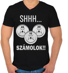 printfashion GYM things - Férfi V-nyakú póló - Fekete (2393877)