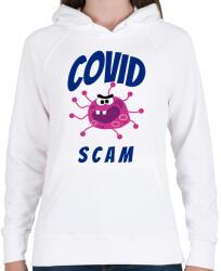 printfashion Covid Scam - Női kapucnis pulóver - Fehér (10209564)