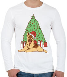 printfashion Karácsonyi kutya - Férfi hosszú ujjú póló - Fehér (11284606)