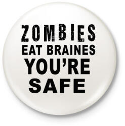 printfashion A zombik agyat esznek! - Kitűző, hűtőmágnes - Fehér (3081917)