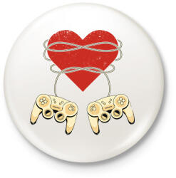 printfashion Gamer szerelem - Kitűző, hűtőmágnes - Fehér (13968254)