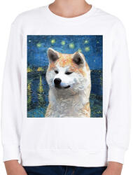 printfashion Akita festmény - Gyerek pulóver - Fehér (4838243)