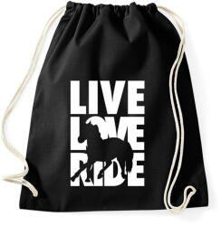 printfashion Live Love Ride lovas - Sportzsák, Tornazsák - Fekete (16272707)