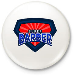 printfashion SUPERBARBER - Kitűző, hűtőmágnes - Fehér (11472347)