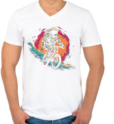 printfashion Bringás űrhajós - Férfi V-nyakú póló - Fehér (15682666)
