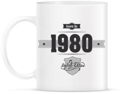printfashion born-in-1980-(dark&lightgrey) - Bögre - Fehér (790279)