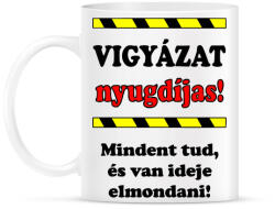 printfashion VIGYÁZAT nyugdíjas! - Bögre - Fehér (940185)