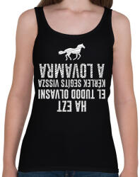 printfashion Segíts vissza a lovamra - Női atléta - Fekete (12717763)