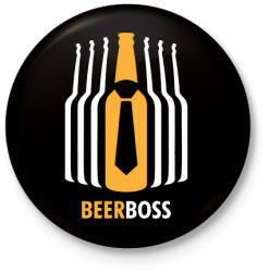 printfashion Beer Boss - Kitűző, hűtőmágnes - Fekete (3098434)