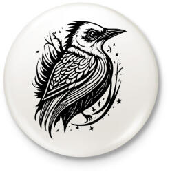 printfashion madárka - Kitűző, hűtőmágnes - Fehér (15305969)
