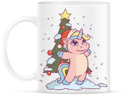 printfashion Karácsonyi unikornis - Bögre - Fehér (5630067)