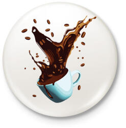 printfashion Kávé robbanás - Kitűző, hűtőmágnes - Fehér (13880879)