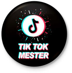 printfashion Tik Tok Mester - Kitűző, hűtőmágnes - Fekete (3100473)