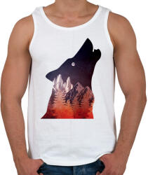 printfashion Farkas és hold - Férfi atléta - Fehér (5235580)