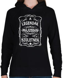 printfashion A legendák májusban születtek - Női kapucnis pulóver - Fekete (2452388)